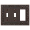 Amerelle 43TTRVB English Garden Wallplate, 2 Toggle / 1 Rocker,