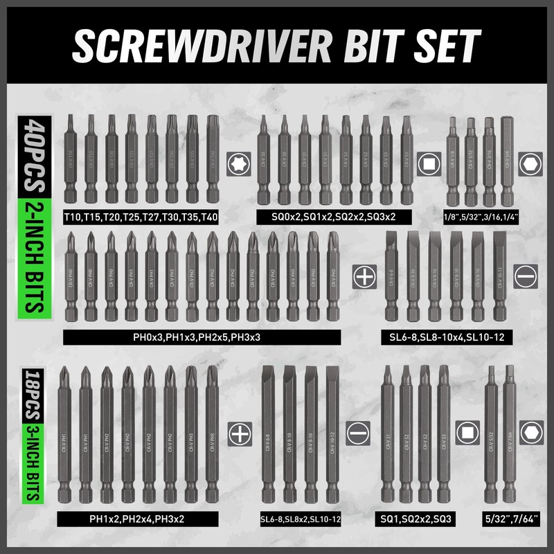 SWANLAKE 232-Piece Ultimate Screwdriver Bit Set, Cr-V Impact Driver Bit