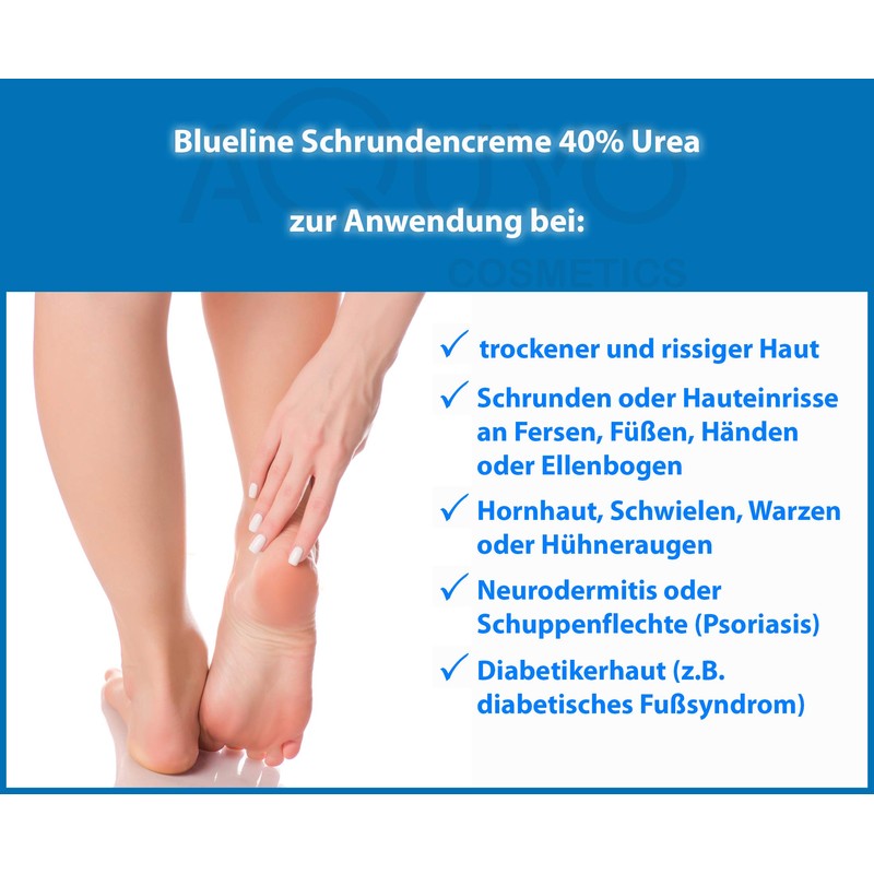 Blueline Shrinking Cream 40% Urea Foot Cream for Removing Calluses