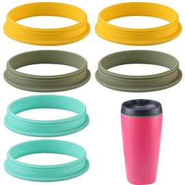 6 pcs ubber Seal Replacement for Owala SmoothSip Insulated Tumbler,Seal Gasket for Owala SmoothSip 10oz/20oz Transit Bottle Leak Proof Insulated Travel Tumbler (6, Yellow/Green/Army Green)