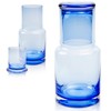 Bedside carafe and glass set, Ombre blue glass bedside carafe