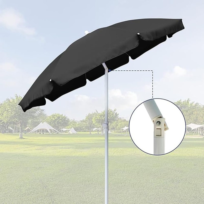 AMMSUN 6FT Portable Outdoor Picnic Beach Umbrella with Tilt Function,