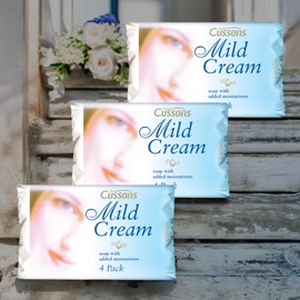 12 x 85g Cussons Mild Cream Bar Soap - Gentle Cleansing with a Nourishing Formula(Total 1020g)