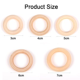 50 PCS Unfinished Wooden Rings for Crafts - Hanging Basket and Pendant Accessories, Jewelry Making Supplies, Wood Craft