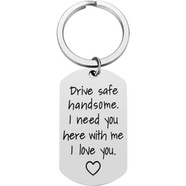 Christmas Gifts for Boyfriend Husband - Funny Drive Safe Keychain Boyfriend Husband Gifts from Girlfriend Wife, Birthday Valentine's Day Gifts for Him Men