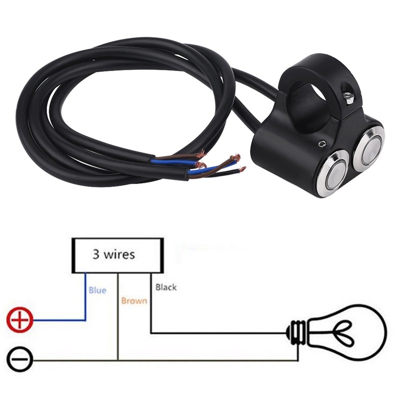 7/8inch 22mm Motorcycle Handlebar Switch Headlight Brake Fog Light ON/OFF