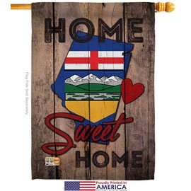 Ornament Collection H191177-P3 Canada Provinces Alberta Home Sweet Home Flags of The World Canada Provinces Impressions Decorative Vertical 28" x 40" House Flag Printed in USA Multi-Color