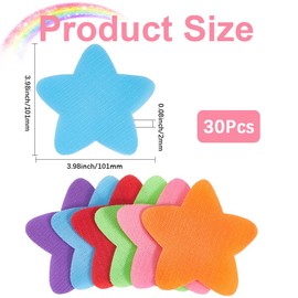 SOFPLATE 6 Colors Star Floor Spots Floor Carpet Dots 30Pcs Sitting Spots Colorful Nylon Hook and Loop Reusable Washable Sticker Rug Markers for Carpet Office Indoor Group Activity Game Sports Yoga