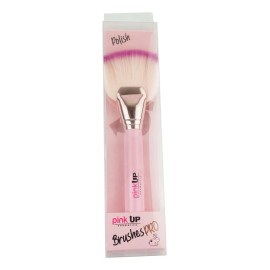 Pink Up, Brocha En Abanico Para Iluminador, Cerdas Suaves Color Rosa claro