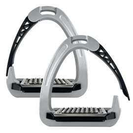 THREE ARCHERS Side Opening Safety Stirrups for Adults,4.7”Anti-Slip Grated Tread Breakaway Stirrups,1 Pair Lightweight English Riding Stirrups for Equestrian Beginner Trail