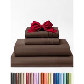 Twin XL 4 Piece Sheet Set - Breathable & Cooling Bed Sheets - Hotel Luxury Bed Sheets for Women, Men, Kids & Teens - Bedding with Deep Pockets & Easy Fit - Soft and Wrinkle Free - Twin XL Brown Sheets