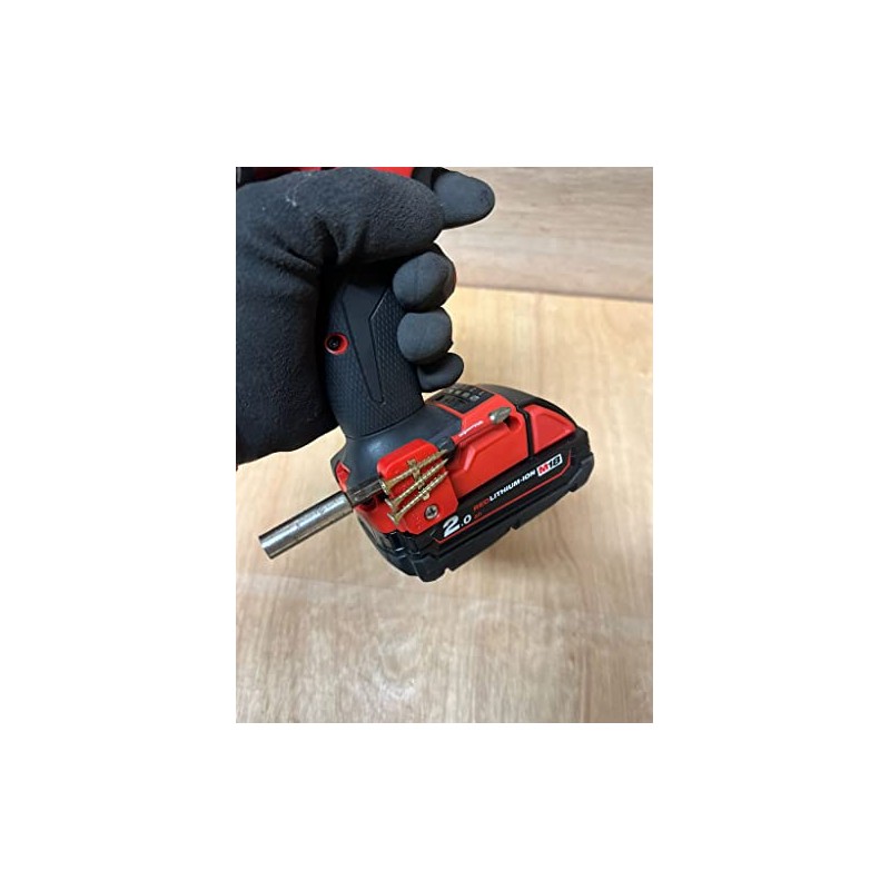 StealthMounts Red Stubby Bit Holder compatible with Miulwaukee M18-2 Pack