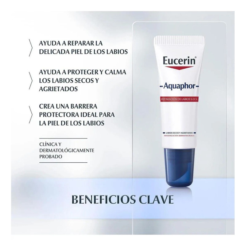 Protector Labial Eucerin Reparador Aquaphor Sos 10 G