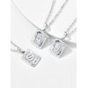 U7 Monogram Necklace A-Z 26 Letters Pendants Platinum Plated Chain