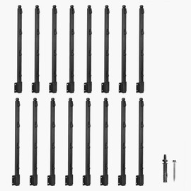 Fence Post Extender, 31 '' Barbed Wire Extension Arms for Wooden Fence Posts, Flat or Surface Mounted Barbed Wire Arm Extensions, Cornered Barbed Wire Arms for Garden and Home (Black - Set 16)