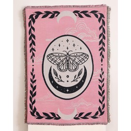 Erke Chair Recliner Cover Boho Throw Blanket Hippie Living Room Decor Wall Hanging Tapestry Outdoor Picnic Camping Rug Mattress Beach Towel Sofa Furniture Slipcover Bohemian 50”x70” The Butterfly Pink