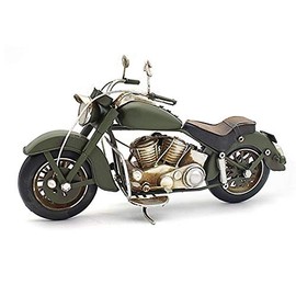 L&P LP43740 Figure | Vintage Green Motorbike | 1 Piece-28x11x16 cm Accessory, Multicolord