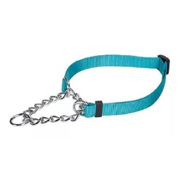 Martingale Dog Collar with Chains Safety Control Training Soft Choke Style Select Size and Color (22 to 34 inch - Bluebird)