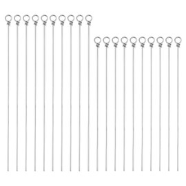 PATIKIL Fishing Looped Spinner Shaft 70mm/2.76", 200Pcs Stainless Steel Looped Wire Spinner Baits Fishing Lure Making Supplies Rigs for Freshwater Saltwater Bass Walleye Salmon Catfish