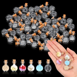 Pafeooui 120 Pcs 2ml Mini Glass Bottles with Cork Stoppers – Small Clear Jars for DIY Crafts, Wishing Bottles, Wedding Favors, Party Decorations & More