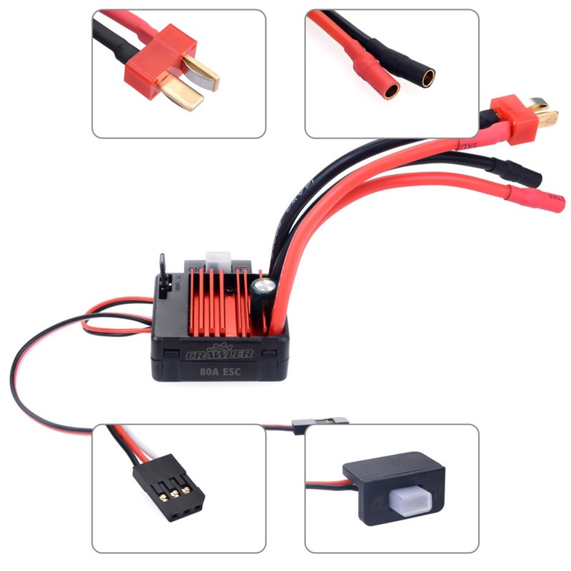 5-Slot 550 Brushed Motor 80A ESC Combo Set RC Car