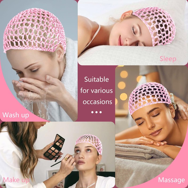 2 PCS Hair Nets for Sleeping Mesh Crochet Hair Wrap