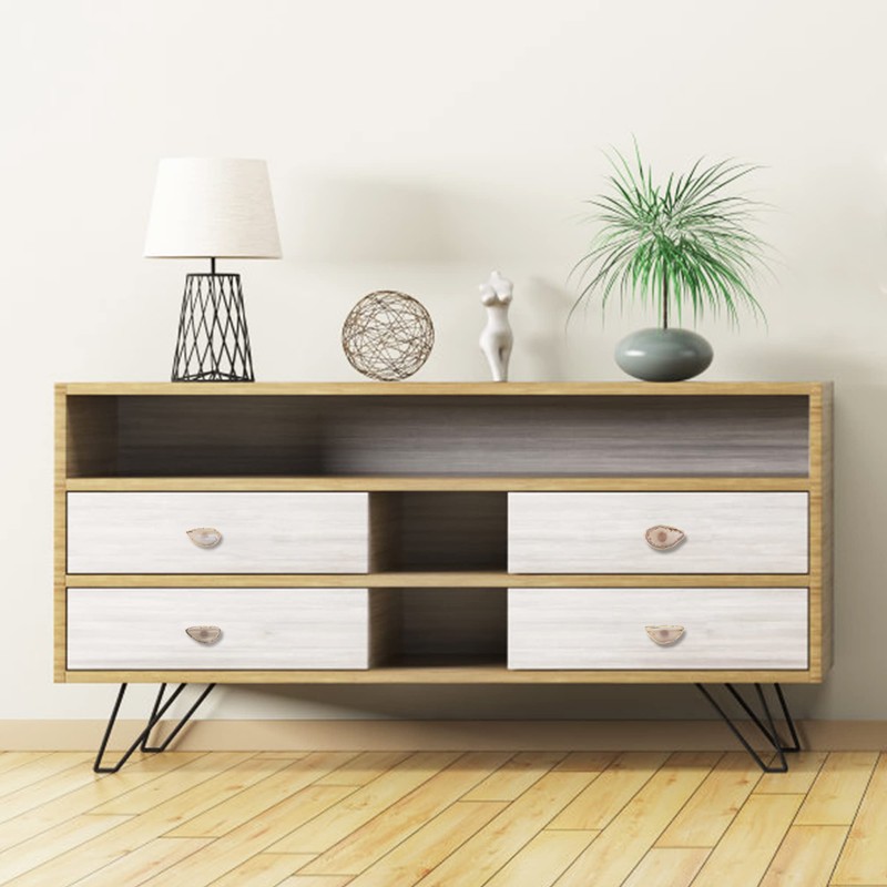 Malimali Unique White Agate Cabinet Knobs and Pulls Set of