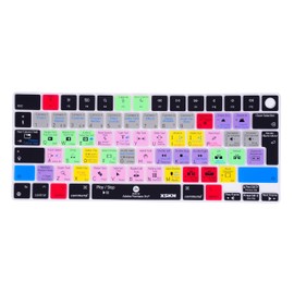 XSKN Premiere Pro Shortcut EU UK Version Silicone Keyboard Cover Skin for 2022 2023 2024 2025 MacBook Air 13.6 15.3 inch M2 M3 M4 Chip with Touch ID A2681 A3113 A3240 A2941 A3114 A3241