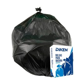 DIKEN Bolsas de Basura Biodegradables Grande | 101x120cm | Color Negro | Ultra Resistenes (25)