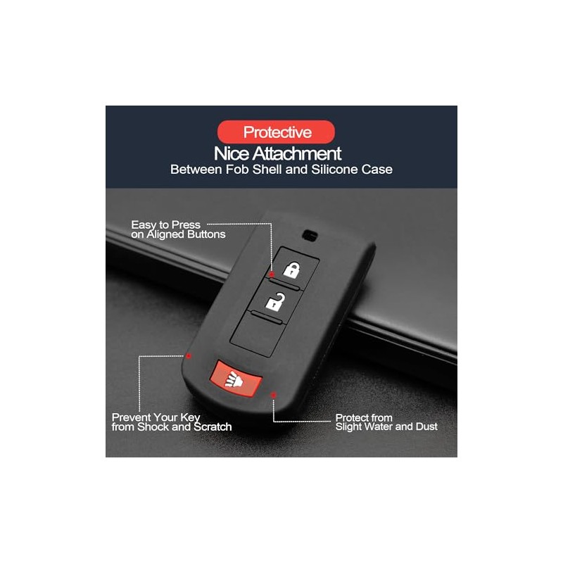 2-Pack Key Fob Cover Case for Mitsubishi Cars