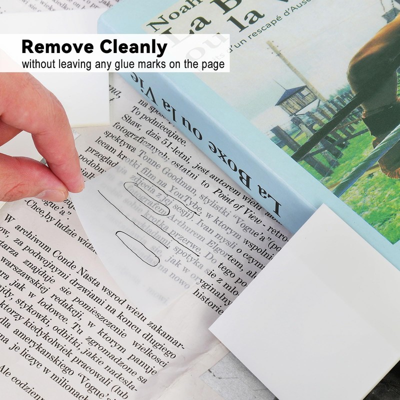 8 Pads Transparent Sticky Notes, 3x3 inch Clear Sticky Notes,