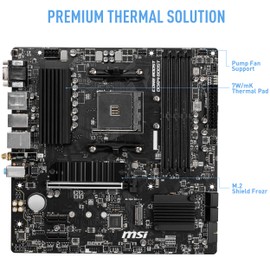 MSI B550M PRO-VDH WiFi ProSeries Motherboard (AMD Ryzen 5000, AM4, DDR4, PCIe 4.0, SATA 6Gb/s, M.2, USB 3.2 Gen 1, Wi-Fi, Bluetooth, D-SUB/HDMI/DP, Micro-ATX)