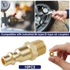 10Pcs Heavy Duty Brass 1/4-Inch NPT Air Hose Quick Plug