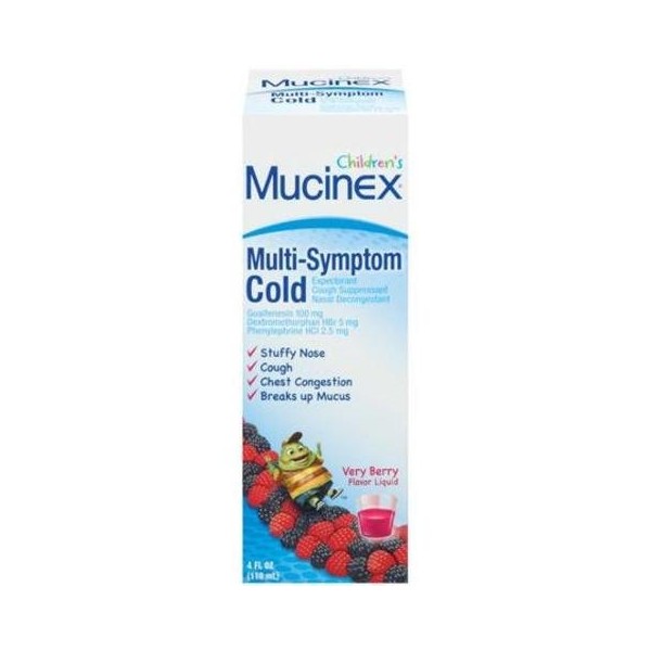 Mucinex Children's Multi-Symptom Cold Liquid, Very Berry Flavor, 4 Ounce Bottle