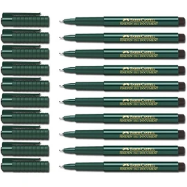 Faber-Castell Fibre Pen, Fine-Pen 1511, 0.4 mm, black, 10 Stifte