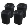 Yesdate 18 Gallon Plastic Garbage Bin with Swing Lid, Set