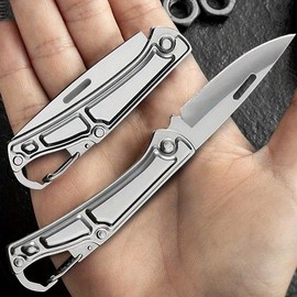 Mini Folding Fruit Knife Stainless Steel Self-defense Camping Knife Portable Paring Knives Fit Outdoor Survival Barbecue - Color: 1pc