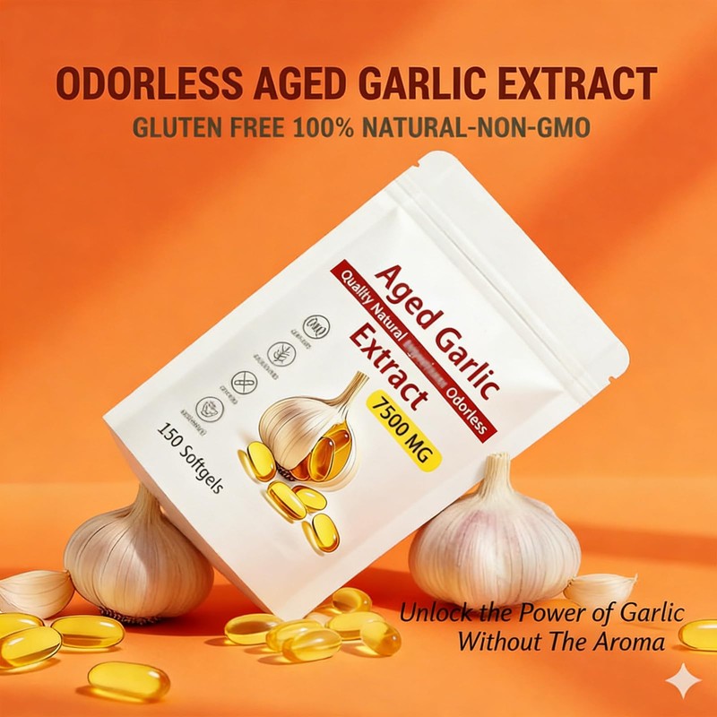150PCS Aged Garlic Extract 7500mg, Black Garlic - All Natural
