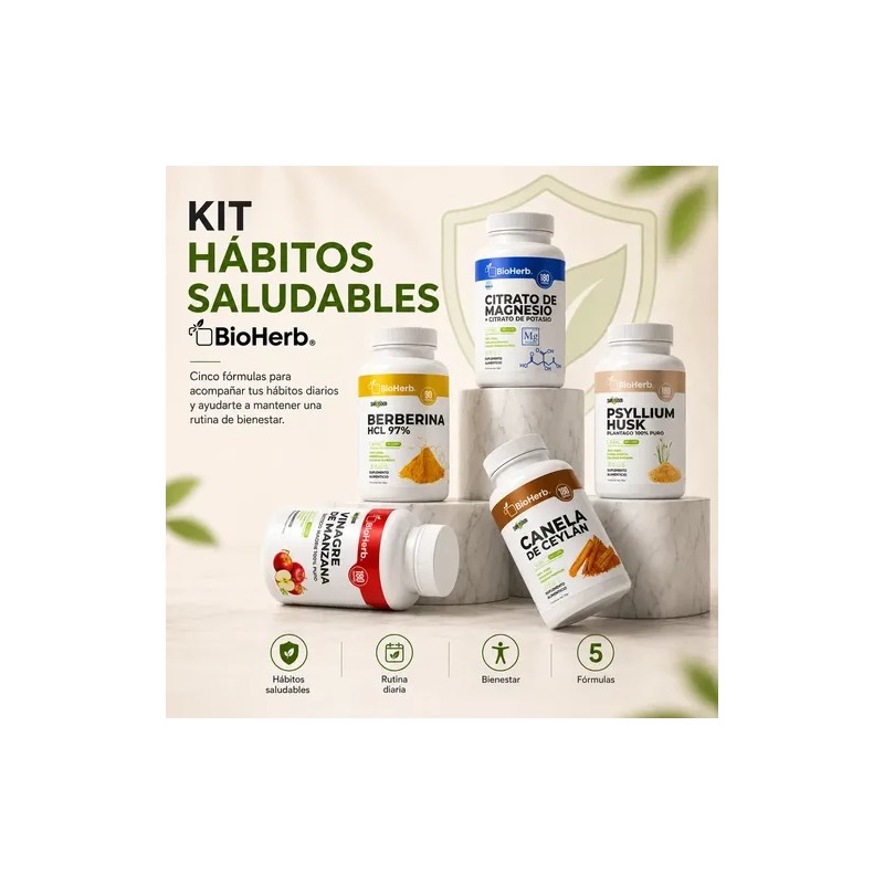 Kit Hábitos Saludables Bioherb Fibra, Metabolismo, Rutina