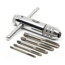 LUYING Screw Tap Ratchet Tap Handle T Shape Drill Tap Set Adjustable for M3 M4 M5 M6 M8 Drilling Screw Tap Manual Tapping