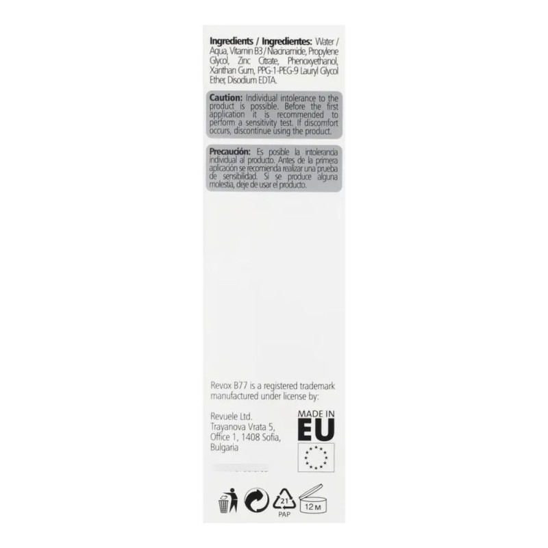 Revox B77 Suero Facial · Niacinamida 10% Hidratación Diaria