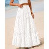 BTFBM Women's Boho Casual Skirts Summer 2025 Lace Embroidery Eyelet