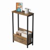7.1" Narrow Side Table for Small Spaces, 2 Tier Small