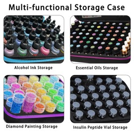 DHXYZZB Essential Oils Carrying Case Holds, 30 Bottles 5ml, 10ml, 15ml Peptide Vial Bottles Storage Organizer Bag Hard Shell EVA (Green)