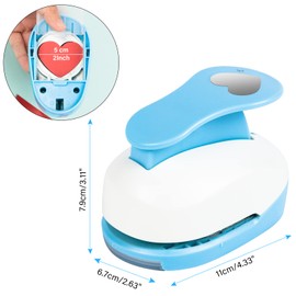 Heart Paper Punch, 2" Large Round Shape Craft Puncher - Scrapbooking Punches, DIY for Art Projects (Heart)