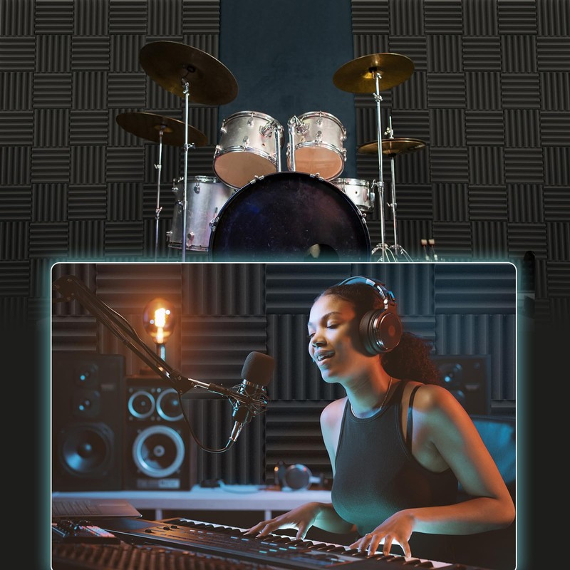 JBER 24Pack Sound Proof Foam Panels, 2" X 12" X
