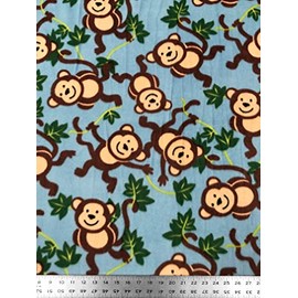 Assorted Anti-Pill Fleece Fabric by The Yard (Fleece-Monkeys)