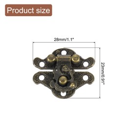 uxcell Hasp Clasp Latch Lock, 28 x 23mm Decorative Retro Toggle Latch Zinc Alloy Hasp Lock for Jewelry Box Craft Box Gift Box Wooden Case, Bronze
