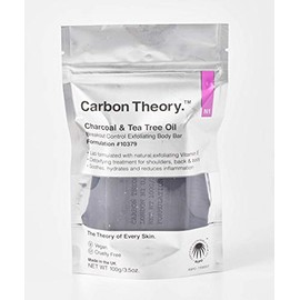 Carbon Theory | Charcoal & Tea Tree Oil Breakout Control Exfoliating Body Soap Bar | Natural, Vegan And Cruelty Free | 100g