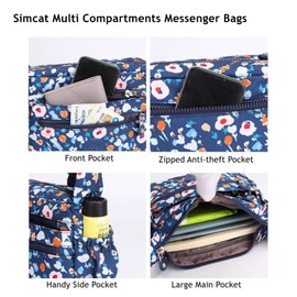 Simcat Shoulder Handbags for Women - Nylon Crossbody Bag with Multiple Pockets Messenger Bag for Women Large Capacity for Women Wife Mother, Letter Print